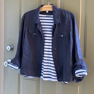 Eileen Fisher Organic Linen Delave Jacket.